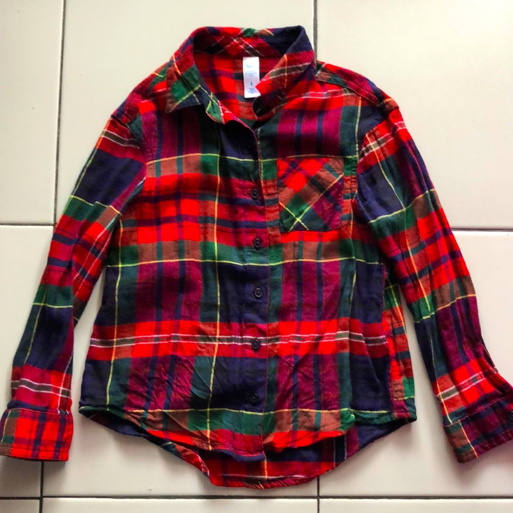 Plaid long sleeve top size 6